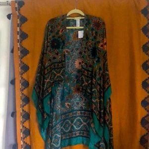 Free People Magic Dance Kimono - NWT Green / Teal